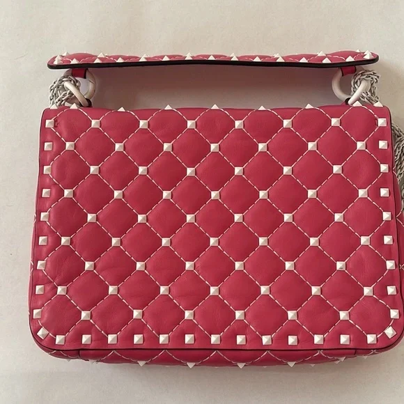 Valentino Garavani Rockstud Spike #59650V88B Pink Handbag - Picture 7 of 14